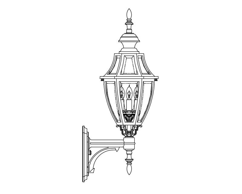 Augusta, Medium, aluminum, Wall Mount, Clear glass, (3) 25W B10, 120V